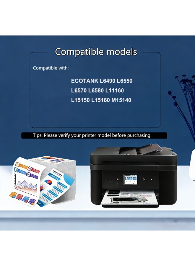 112 Ink Compatible with Epson 112 C13T06C14A C13T06C24A C13T06C34A C13T06C44A Ink Container Refill Ink Multipack for ECOTANK L6490 L6550 L6570 L6580 L1116 0 L15 0150 L15160 L15180(4-Pack) - Image 2